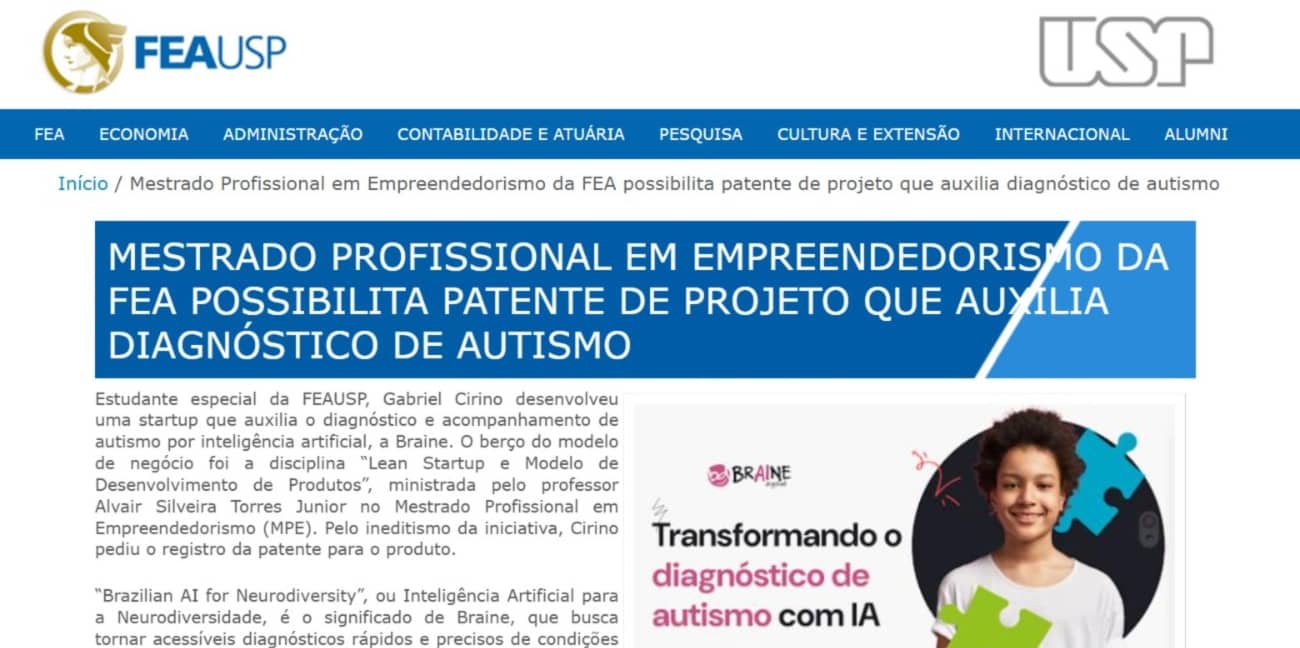 Saiu na Mídia #4 Braine na FEA-USP